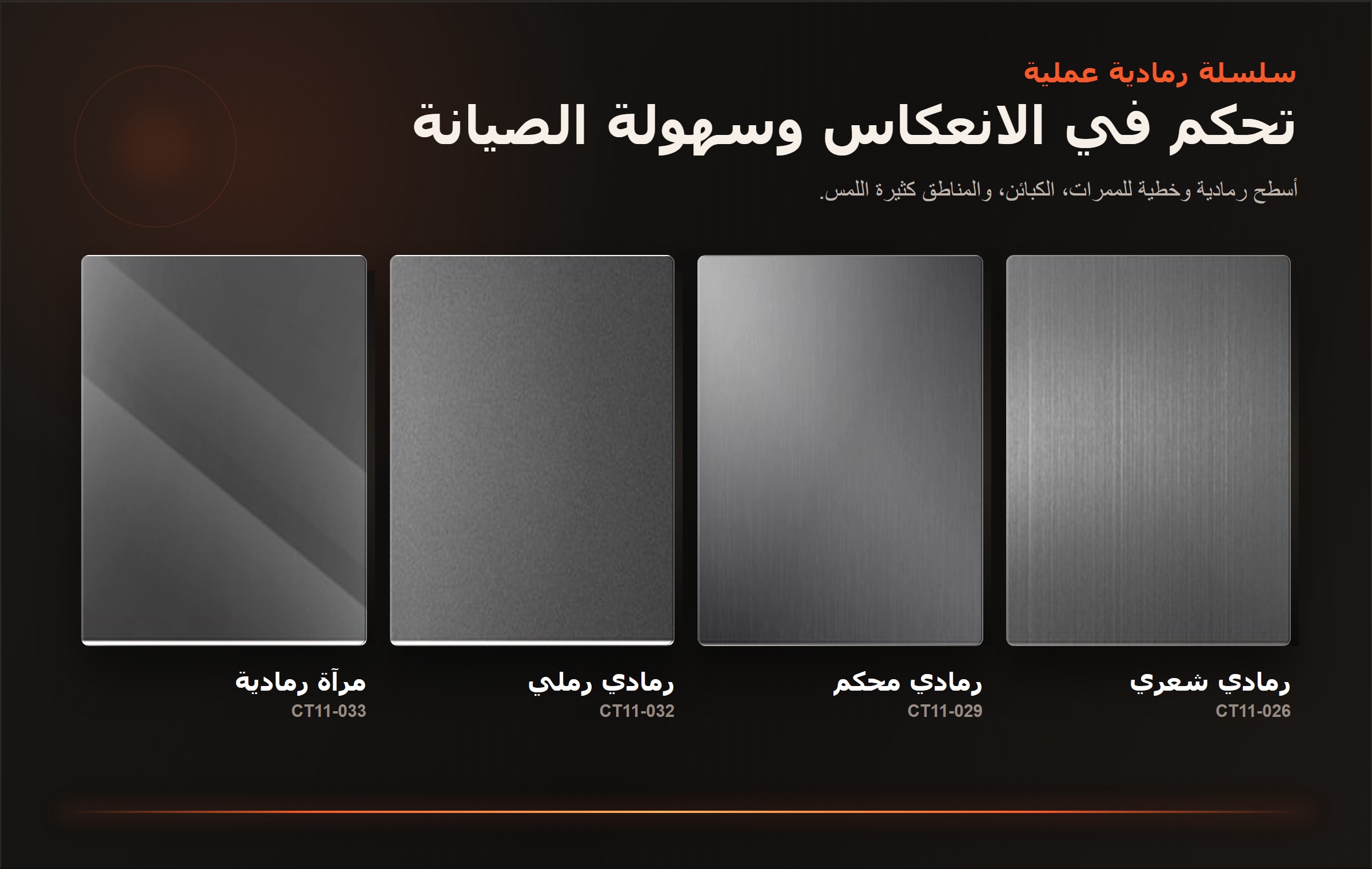 لوحة مواد رمادية وخطية بأسماء عربية